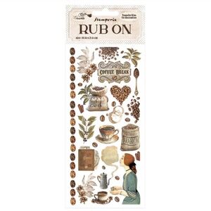 Stamperia Coffee and Chocolate Rub-On Transfers Vintage Coffee Shop Theme